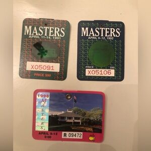 Masters passes 1981, 1983, 1984, 1985, 1986, 1988, 1989, 1990, 1991, 1992 & 1998